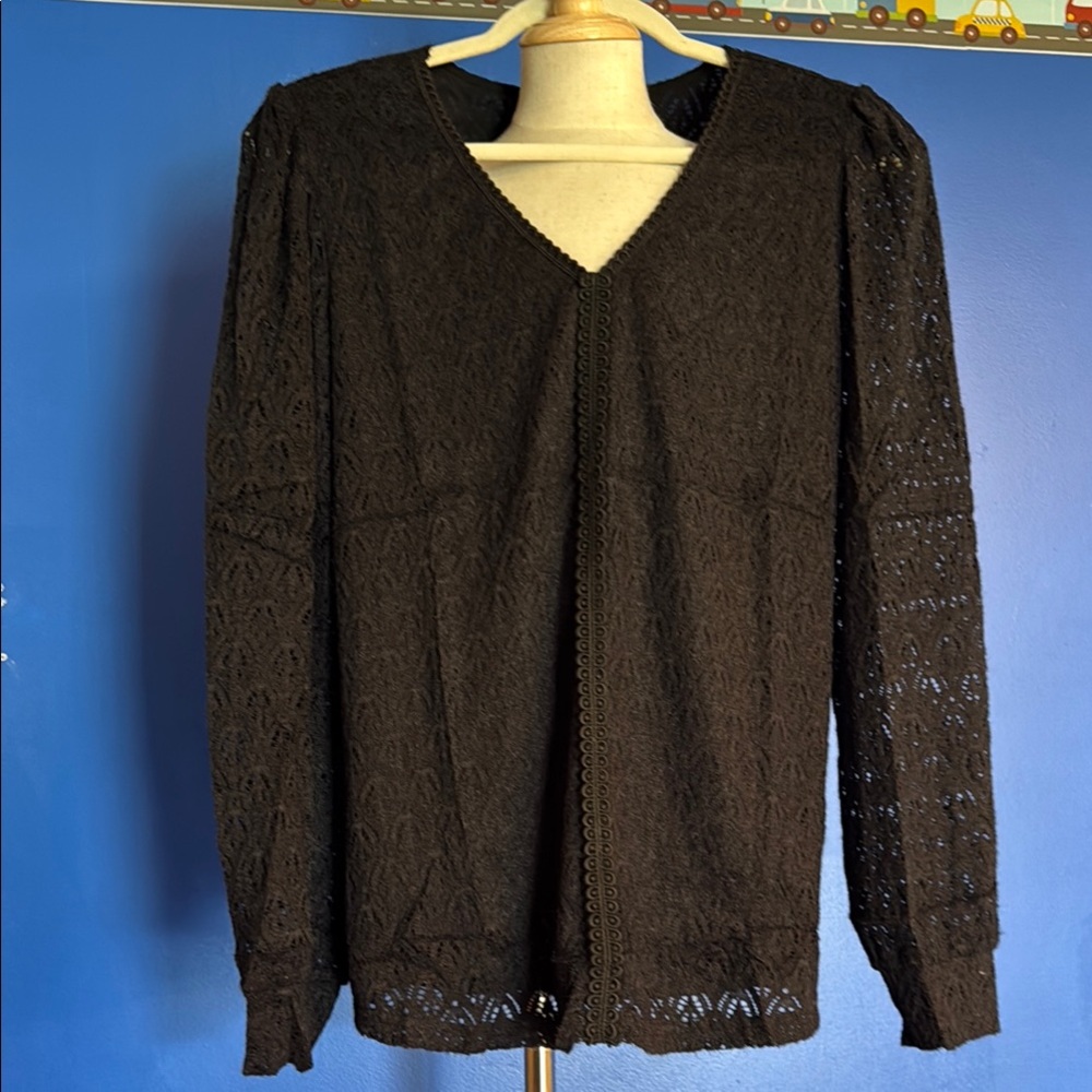 Elegant Black Lace Women's Sweater